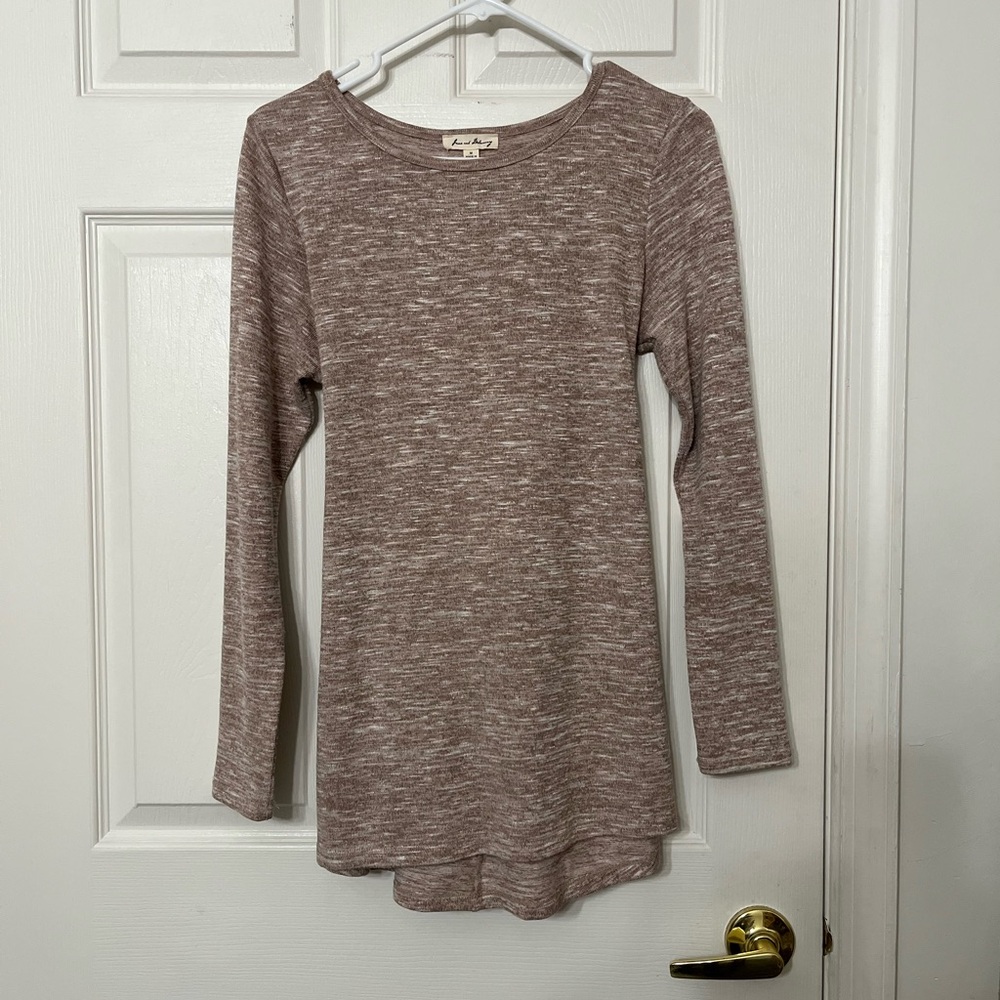 Jane and Delancey Marled Mauve Knit Top
